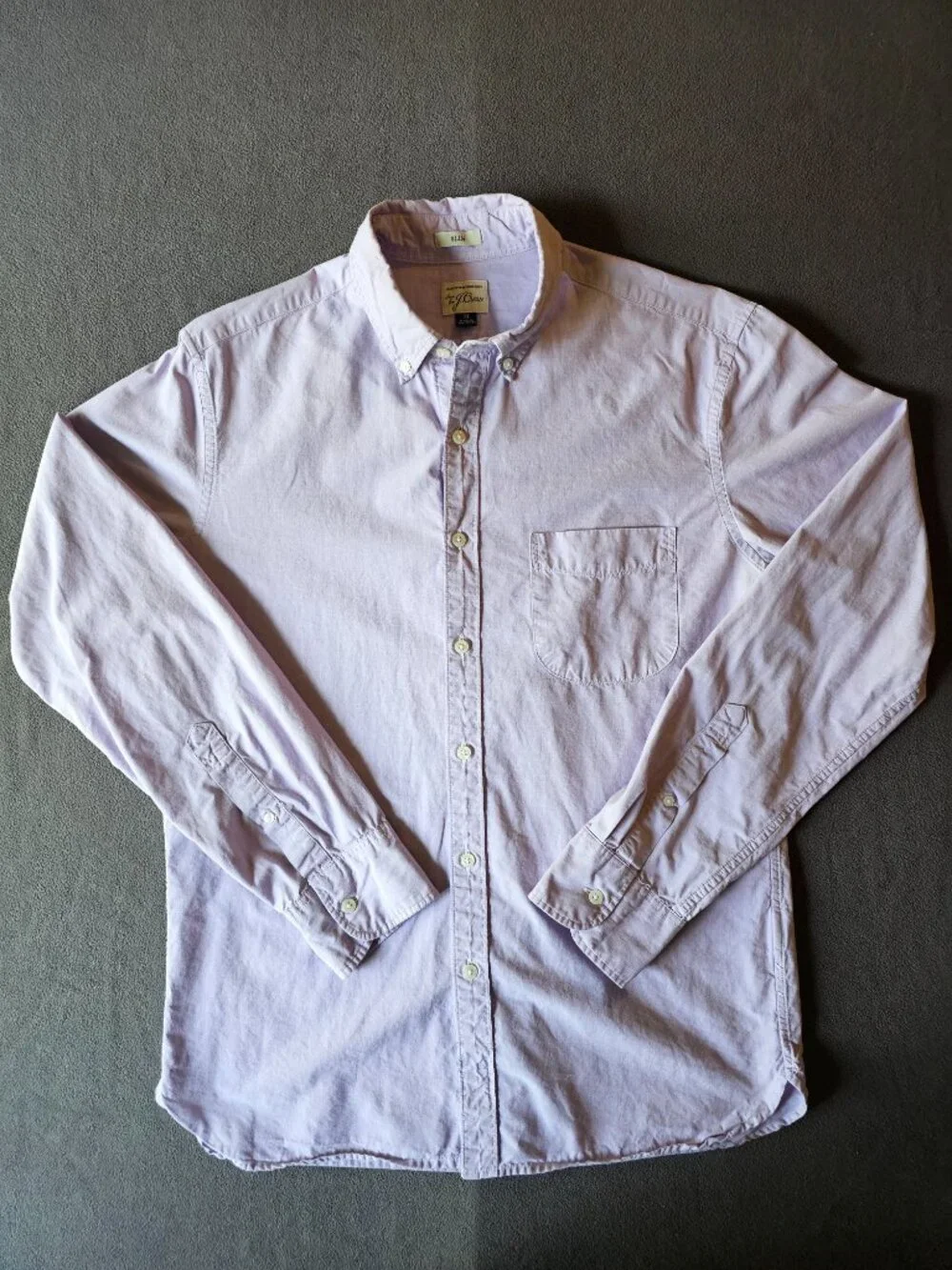 J.Crew Mens Medium Slim Fit Lavender Purple 100% Cotton Button Down Shirt